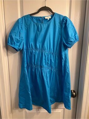 Bohme Size M Blue Tiered Short-Sleeve Women’s Dress